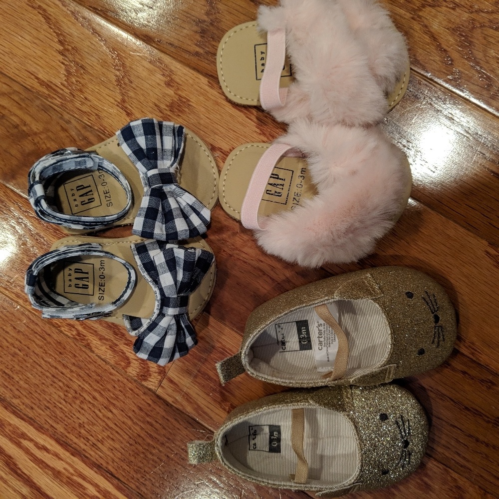 4 pairs 0-3 month baby shoes